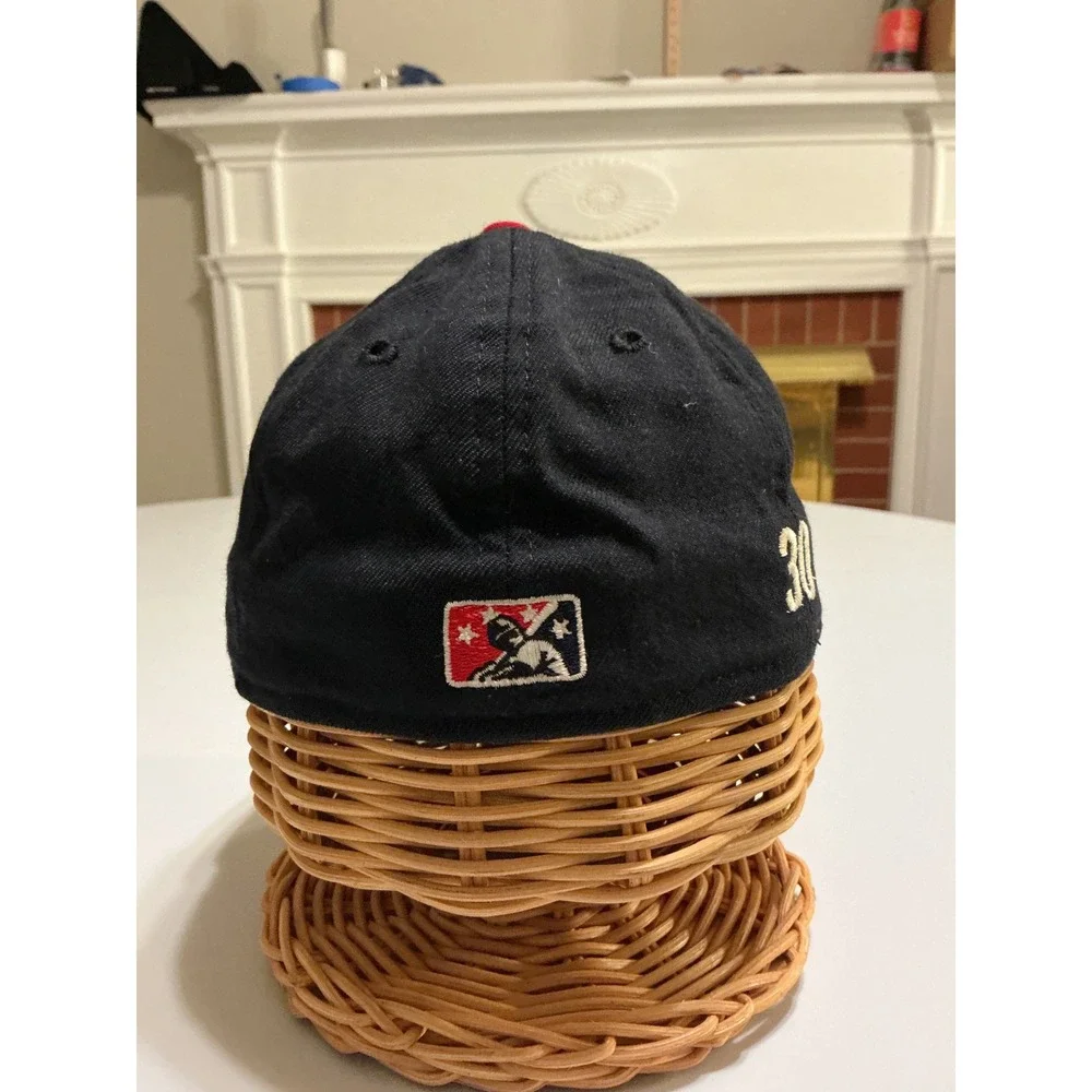 VTG USA Made New Era 59FIFTY Burlington Bees Kid Fitted‎ Hat 6 3/4 Navy Red MiLB
